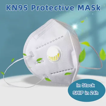 Biały wielokrotnego użytku KN95 maska do twarzy zaworowy maski anty-пылевое zanieczyszczenie PM2.5 bawełna 5 warstwa usta twarzy maski ochronne Маскариллы