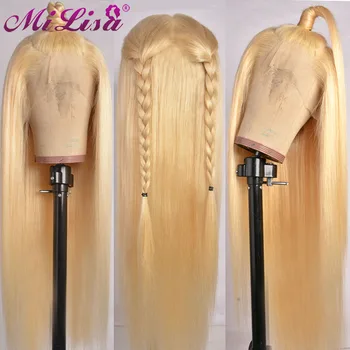Blond 613 wig przezroczyste peruki 8-30 cali peruki ludzkich włosów remy dla kobiet wstępnie Выщипанная środkowa część 13x6 x1