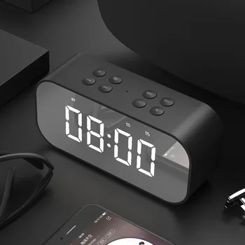 Bluetooth 5.0 przenośny bezprzewodowy lustra głośnik głośnik subwoofer muzyczna dźwiękowa skrzynia LED Time Snooze alarm dla laptopa telefonu