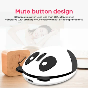 Bluetooth bezprzewodowa myszka PC USB optyczna 2,4 Ghz 1200 DPI niemy kreskówka Mause mini ciche Panda myszy do PC laptopa