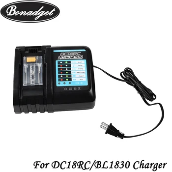 Bonadget Li-Ion Battery Charger 3A prąd ładowania dla Makita 14,4 V 18V Bl1830 Bl1430 Dc18Rc Dc18Ra Power Tools Dc18Rc Charge