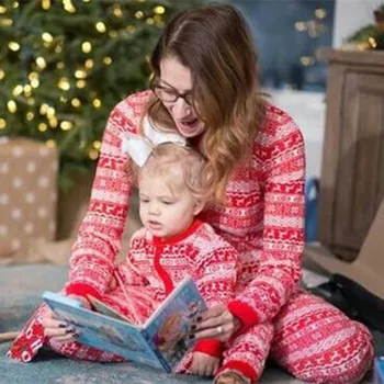 Boże narodzenie Пижамный zestaw kobiety mężczyźni rodzic-dziecko piżama kombinezon ciepły długi rękaw piżamy zestawy nosić domowy bawełna świąteczne piżamy zestaw
