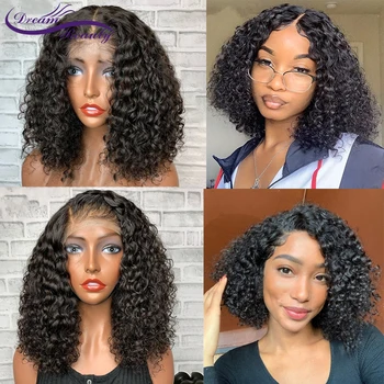 Brazylijski wig 4x4/5x5/7x7 wig zamknięcia peruka kręcone peruki ludzkich włosów Preplucked peruki ludzkich włosów Pre Plucked Hairline Dream Beauty