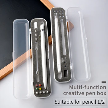 CASPTM odporny na wstrząsy przenośny przezroczyste etui do przenoszenia uchwyt dla Ipada Pencil skrzynia ochronna dla Apple Pencil 1 2 akcesoria