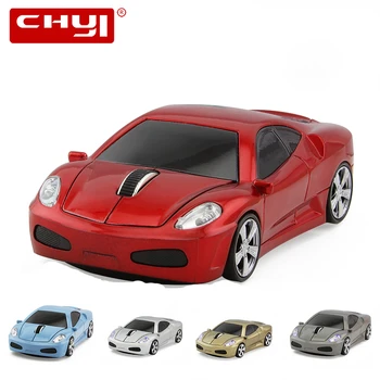 CHYI Car Shape Wireless Computer Mouse 2.4 Ghz Mini Ergonomic Usb Optical Mause Cute 3d Cartoon LED Car Gift Mice For PC Laptop
