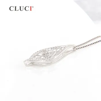 CLUCI 925 srebro wisiorek mocowanie do budowy naszyjniki zgodnie z pereł prosty styl i wykwintne biżuteria dla kobiet SP229SB