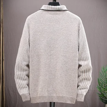 Casual sweter męski 2020 nowy modny sweter dla mężczyzn paski wysokiej jakości wiosna jesień z długim rękawem Slim Hombre Youth MOOWNUC
