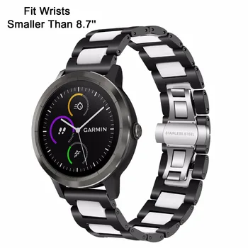 Ceramika + stal nierdzewna pasek do zegarka Garmin Vivoactive 3 Ticwatch 2 / E Samsung Gear Sport Watch Band Quick Release pasek