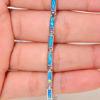CiNily Ocean Blue Fire Opal srebro biżuteria regulowany łańcuch naszyjnik biżuteria moda naszyjnik kobieta prezent