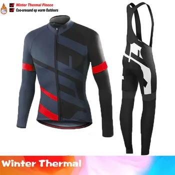 Ciepła zima 2020 termiczny polar jazda na Rowerze odzież mężczyźni Jersey garnitur odkryty, jazda konna rower MTB odzież bib spodnie zestaw