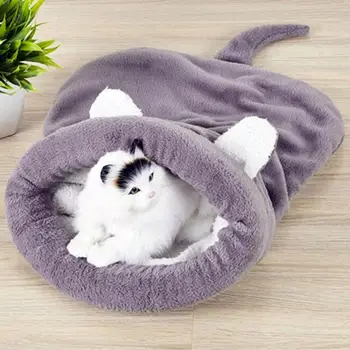 Ciepły Koral Polar Kot Śpiwór Łóżko Dla Szczeniaka Małe Psy Zwierzęta Kot Mata Łóżko Szkółka Dom Miękkie, Ciepłe Łóżko Zwierzęta Produkty