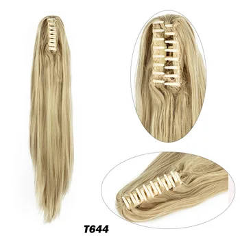 Claw Clip In Long Ponytail Extension proste włosy dla kobiet szczękę na 22 cale-koński ogon Clip on Extension Long Hair