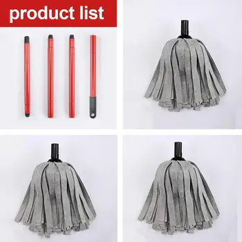 Cleanhome Rayon Grey Strip Self-Twisting Water Mop with 3 PCS Removable Replace Head Napełniania for Home Kitchen Cleaning