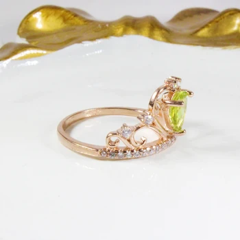 CoLife biżuterii w naturalny oliwkowy turmalin pierścień dla partii 5*7 mm gruszka wyciąć srebrny pierścień turmalin 925 srebrny pierścień korony