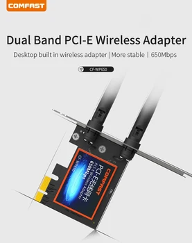 Comfast Dual Band Wireless-AC Desktop PCI-E 650Mbps 802.11 ac 2.4 G/5Ghz WiFi PCI Express Wireless WiFi Adapter for Winow 7/ 8 /10