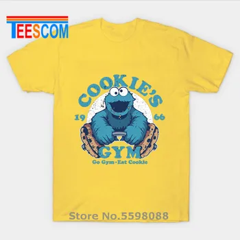 Cookies siłownia koszulki mężczyźni 2019 nowość Sesame Street cookie monster koszulka osób firmowa odzież fitness męskie z krótkim rękawem topy