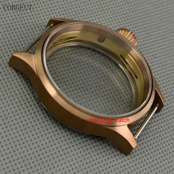 Corgeut 43 mm szkło szafirowe PVD nowy kawowy kolor sterylne stalowa obudowa nadaje się eta 6497 6498 ST36 mechanizm zegarek męski P739