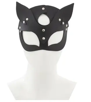 Cosplay Królik Skórzana Maska Kota Ucho Halloween Rave Karnawał Sexy Kobieta Kot Masquerade Maski
