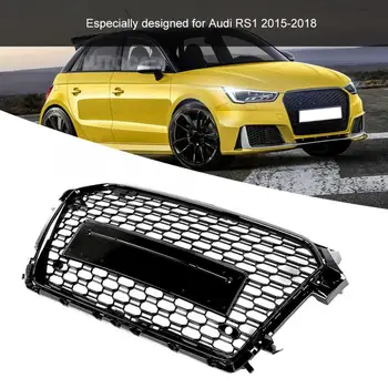 Czarny samochód przedni zderzak atrapa grill do Audi RS1 2016 2017 2018 akcesoria samochodowe