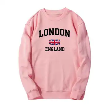 DAYIFUN 2018 New Autumn cotton streetwear Sweatshirt brand Hoodies Woman ' s Sweatshirt winter london flag Print hoodies WD005