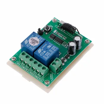 DC 12V 2CH RF 433MHz Wireless Switch Relay Receiver Module With Remote Control For DC Motor Forward Reverse Controller