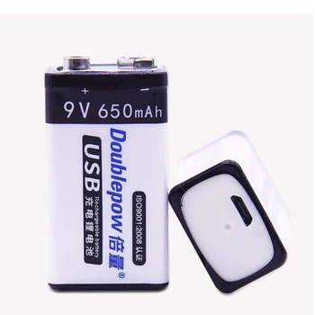 DC 9V baterie USB baterie litowe Li-ion 650mah akumulator dla telekomunikacji,miernik mikrofon alarm