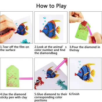 DIY mini-zwierzęta Diamentowa haft Księżniczka diamentowe malarstwo dla dzieci okrągły Diament naklejka do dekoracji szklanki książki