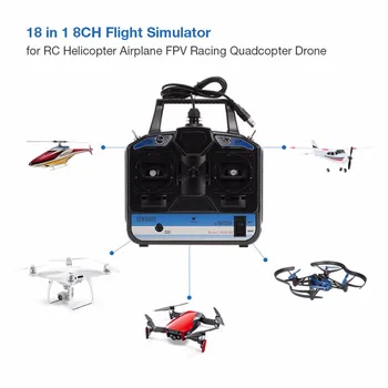 DTXMX 8CH RC Flight Simulator support Real RF7 G7 Phoenix 5.0 XTR remote control helicopter fixed-wing drone (MODE2)