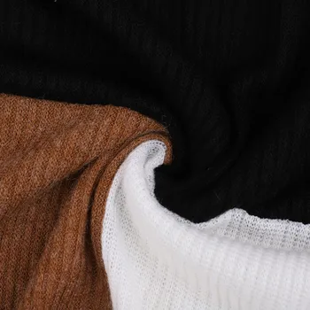 Damskie codzienne swetry damskie druk w kolorze z długimi rękawami z dzianiny sweter z długim rękawem kolorowy blok sweter swetry szyć