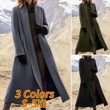 Damskie długi płaszcz z długim rękawem sweter kurtka 2021 vonda damskie kurtki płaszcze zimowe kurtki Veste Femme plus size
