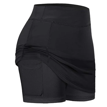 Damskie korty spódnice wewnętrzne spodenki elastyczne spodenki sportowe do golfa z kieszeniami, idealne do jogi, fitness, bieganie