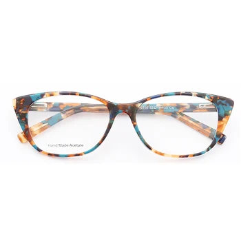 Damskie oprawki okularowe Cateye eyeglass frames for women Fashion round Eyeglasses Frames octanowe punkty Leopard Print Wzór Rx Pink Blue