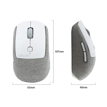 Delux Mini Wireless Mouse przenośny ergonomiczny komputer cicha mysz 6 przycisków 1600 dpi 2.4 Ghz USB optyczne геймерские myszy do PC laptopa