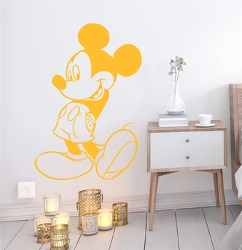 Disney Kreskówki Mickey Mouse Naklejki Ścienne Sypialnia Wystrój Domu Akcesoria Disney Naklejki Na Ściany Winylu Malowanie Ścian Diy Plakaty