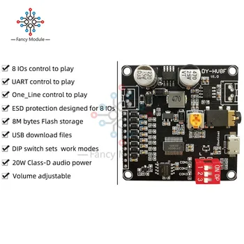 Diymore 12V/24V Trigger Serial Port Control 10W/20W moduł odtwarzania głosu z 8 MB pamięci flash odtwarzacz MP3 dla Arduino