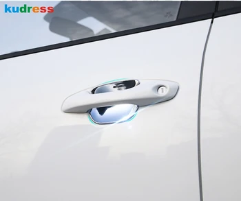 Dla Kia Rio 4 X-line 2018 2019 stylizacja nowy chrom włókna węglowego samochodu klamka pokrywa wykończenie naklejka klamka miska ochraniacz LHD