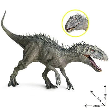 Duże 34x8x18 cm Jurassic Индоминус Rex figurki otwarte usta Dziki Tyranozaur Диносауро świat zwierząt model zabawki dla dzieci