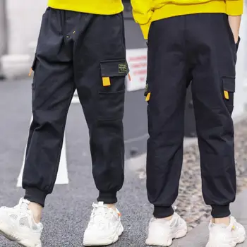 Dzieci chłopcy spodnie nastoletnie wiosenne sportowe spodnie 110-170 cm dziecięce bawełniane spodnie chłopcy jesień aktywna odzież dużych chłopców ciepłe spodnie strój