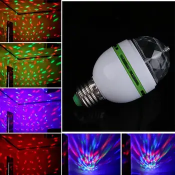 E27 3W kolorowy automatyczny obrotowy RGB LED lampa Stage Light Party Lamp Disco do dekoracji wnętrz, oświetlenie, lampy