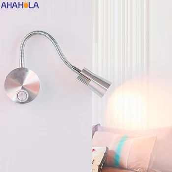 Elastyczne aluminiowe kinkiety kinkiety do dekoracji wnętrz wewnętrzne lustro ścienne led lampy do sypialni kinkiet do czytania z wyłącznikiem