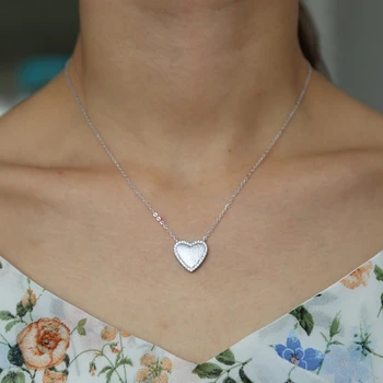 Elegancja prosty minimalny serce naszyjnik dla kobiet wysokiej jakości 925 srebro naszyjnik uroczy naszyjnik biżuteria naszyjniki femme