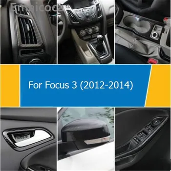Emaicoca Car-Styling Gear water cup holder AC panel air vent Review mirror dekoracyjna pokrywa ochronna dla Ford Focus 3 2012-