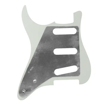 FLEOR Ivory 3Ply NO Mounting Hole Pickguard SSS Guitar Back Plate with Screws For FD Strat Guitar Parts
