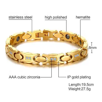 FXM CAN9 arrival fashion jewelry for women birthday gift selling gold color bracelet lover bransoletka o szerokości 8 mm biały Magnes