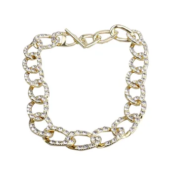 FYUAN moda złote ogniwo łańcucha rhinestone naszyjnik naszyjnik dla kobiet 2020 geometryczny naszyjnik oświadczenie biżuteria partia bar prezenty