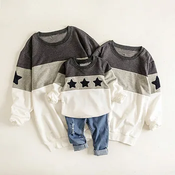 Family Look 2020 Mommy and Me Fashion Clothes Mother Father Baby Cotton Family Clothing haft Star Family odpowiednie stroje