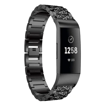 Fashion Woman Stainless Steel Band For Fitbit Charge 4/3 Bransoleta ze stali nierdzewnej zegarek smart wymiana paska pasek l0506#3