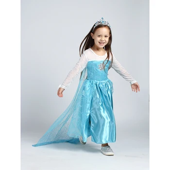 Flower Fairy Girls z długim rękawem Elsa Anna ubierz królowa Śniegu kostiumy na Halloween karnawał partii małych dziewczynek letnia odzież
