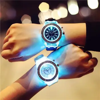 GENVIVIA kobiety i mężczyźni miłośnicy mody podświetlenie led Sport wodoodporny zegarek Kwarcowy na rękę saat relogio kol saati reloj montre xfcs