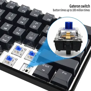 GK61 SK61 61 Key mechaniczna klawiatura USB przewodowa podświetlenie led Axis Gaming mechaniczna klawiatura dla pulpitu